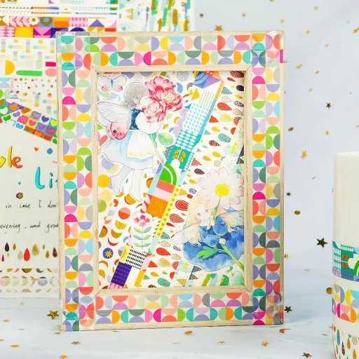 LGEGE Sada washi pások s detskými vzormi - 12 roliek, šírka 15 mm, japonská dekoračná lepiaca páska na scrapbook, bullet journal, darčeky