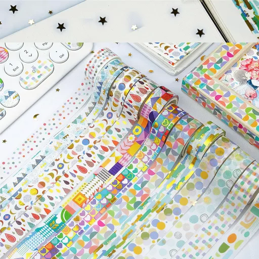 LGEGE Sada washi pások s detskými vzormi - 12 roliek, šírka 15 mm, japonská dekoračná lepiaca páska na scrapbook, bullet journal, darčeky