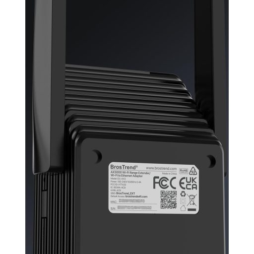 BrosTrend WiFi 6 AX3000 Jelerősítő - Gigabit LAN Portos Internet Erősítő, 2402Mbps 5GHz & 574Mbps 2.4GHz DualBand, WPA3, Vezetékes LAN Csatl