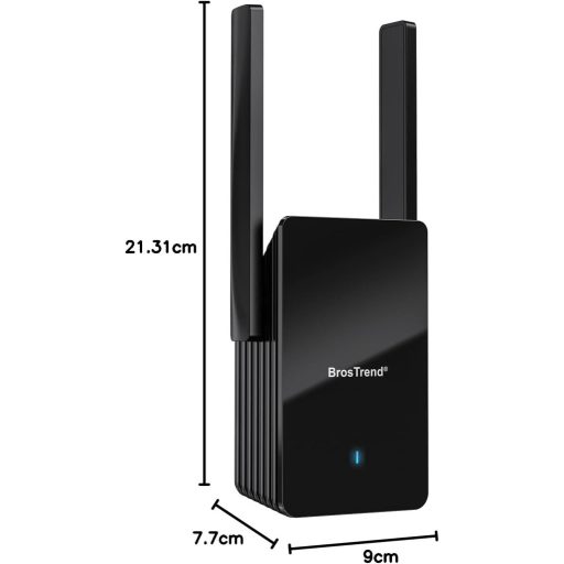 BrosTrend WiFi 6 AX3000 Zosilňovač signálu – Gigabitový LAN port Internetový zosilňovač, 2402 Mbps 5 GHz & 574 Mbps 2,4 GHz DualBand, WPA3, Káblové LAN pripojenie