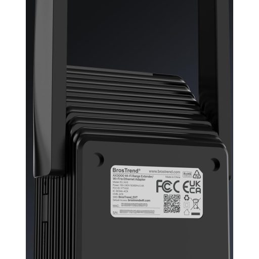 Repetor WiFi 6 AX3000 BrosTrend - Amplificator de Internet cu Port Gigabit LAN, 2402Mbps 5GHz & 574Mbps 2.4GHz DualBand, WPA3, Conectare LAN Cablată