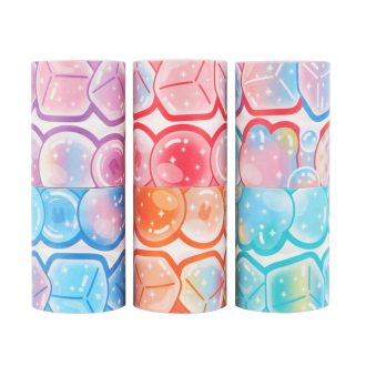   LGEGE Washi Ukrasne Trake 6 Rola, 50mm Široke s Uzorkom Sladoleda i Mjehurića, Japanska Masking Traka za Scrapbooking, Bullet Journal, Poklonc
