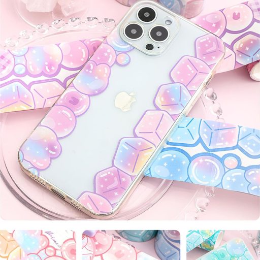 LGEGE Washi Dekorációs Szalag 6 Tekercs, 50mm Széles Fagyi és Buborék Mintával, Japán Masking Tape Scrapbookhoz, Bullet Journalhoz, Ajándékc