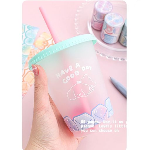 LGEGE Set de 6 Role Bandă Decorativă Washi, 50mm Lățime, cu Model Înghețată și Baloane, Bandă Adezivă Japoneză pentru Scrapbook, Bullet Journal, Cadouri