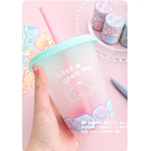 LGEGE Set de 6 Role Bandă Decorativă Washi, 50mm Lățime, cu Model Înghețată și Baloane, Bandă Adezivă Japoneză pentru Scrapbook, Bullet Journal, Cadouri