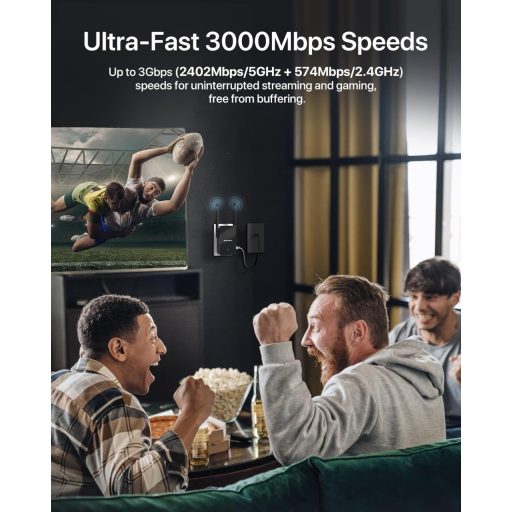 BrosTrend AX3000 WiFi 6 Vezeték Nélküli Access Point 3000 Mbit/s Gigabit Porttal - Fali Csatlakozós WLAN Hozzáférési Pont 45 Eszközhöz