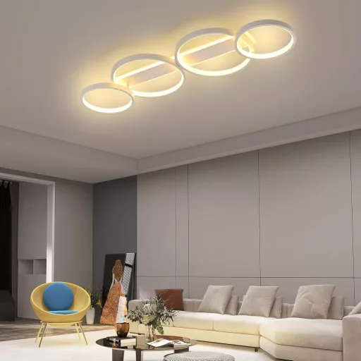 KUKAK LED Mennyezeti Lámpa Gyűrű Alakú Dimmelhető Távirányítóval 4 Izzó 60W