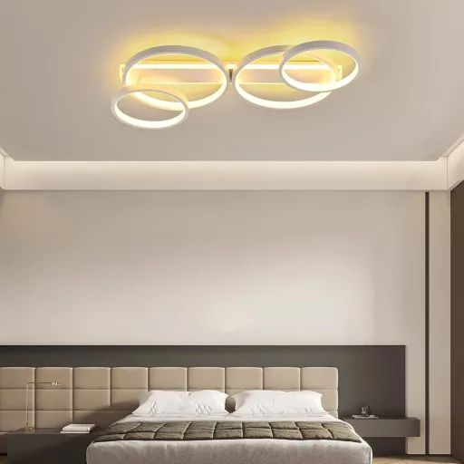 KUKAK LED Mennyezeti Lámpa Gyűrű Alakú Dimmelhető Távirányítóval 4 Izzó 60W