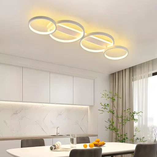 KUKAK LED stropna svjetiljka prstenastog oblika, mogućnost prigušivanja, daljinski upravljač, 4 žarulje, 60W