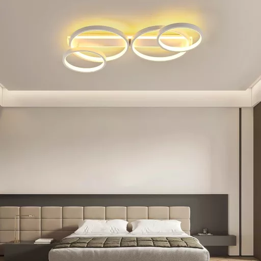 KUKAK LED Mennyezeti Lámpa Gyűrű Alakú Dimmelhető Távirányítóval 4 Izzó 60W