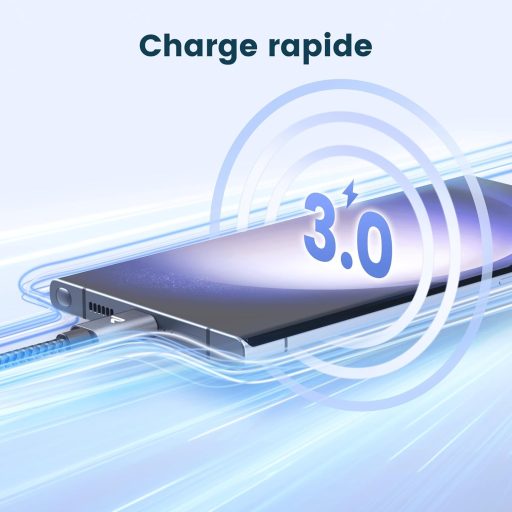 RAMPOW USB-C kábel 100W, iPhone 15 gyorstöltő, MacBook Pro/Air, Samsung Galaxy S23/S22/S21, iPad Pro - 1m szürke
