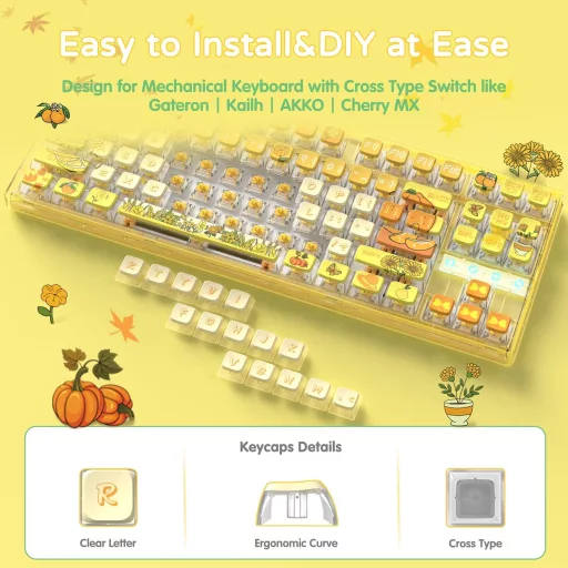 MAMBASNAKE 120 Gombos PBT Pudding Keycap Szett ASA Profil Mechanikus Billentyűzethez