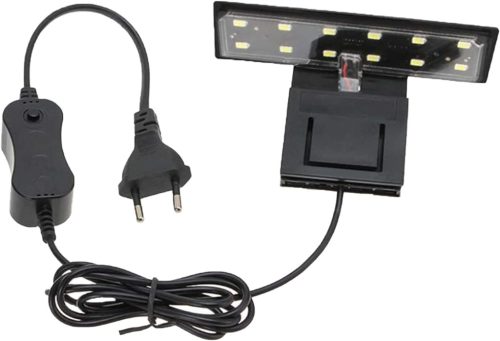 CAM2 Nano Acvariu LED Iluminare 6W - Lampă Economică pentru Plante Acvatice și Pești, 220V, Carcasă Neagră, Lumină Albă