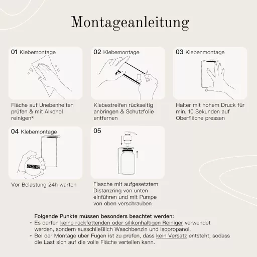 Designfabrik Hamburg Üveg Szappanadagoló Fali Tartóval, Öntapadós, 2 db, Fekete