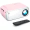 ksbaby Hordozható Mini Projektor - LED Kültéri Vetítő Rózsaszín, HDMI/USB Csatlakozás, Kompatibilis Okostelefonnal, Laptoppal, TV Stickkel