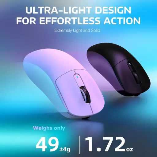 VGN GAMEPOWER x Attack Shark X3 Szuperkönyű Vezeték Nélküli Gamer Egér, 49g, 26000DPI, PixArt PAW3395, Hármas Csatlakozás, 200 Órás Akku, Fe