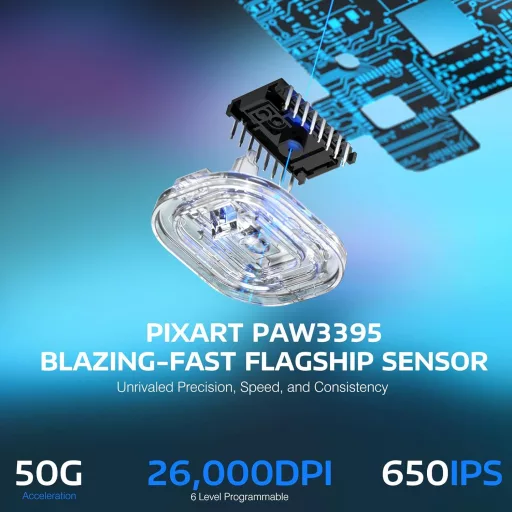 VGN GAMEPOWER x Attack Shark X3 Szuperkönyű Vezeték Nélküli Gamer Egér, 49g, 26000DPI, PixArt PAW3395, Hármas Csatlakozás, 200 Órás Akku, Fe