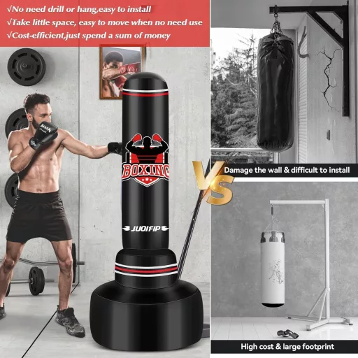 NZQXJXZ 180cm Álló Boxzsák Ütőzsák Boxkesztyűvel és Elektromos Pumpával