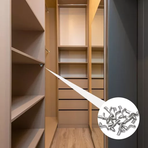 ACONDE Console de suport raft în formă de L, 25 buc. - Suport raft de 5 mm cu cutie de depozitare - Pentru dulap de bucătărie, bibliotecă, dressing - Aliaj de zinc E