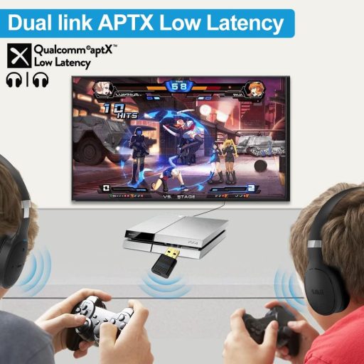 1Mii Bluetooth 5.2 Adapter PC és PS4/PS5 Konzolokhoz - USB Dongle aptX Alacsony Késleltetéssel Fejhallgatók és Hangszórók Csatlakoztatásához