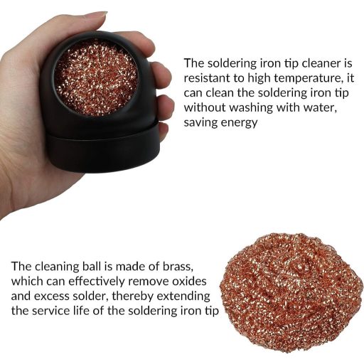 Set de curățare vârfuri pistol de lipit YSDMY, cu spirală metalică și suport.