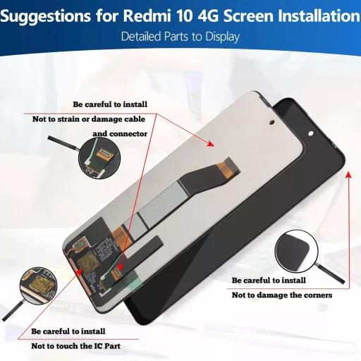TGHongKy Xiaomi Redmi 10 4G kijelző csere LCD érintőképernyő digitalizáló panel fekete