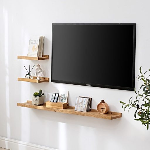 OAKERLAND 80 cm hrastova zidna polica, lebdeća polica za dom, ured, spavaću sobu, dnevni boravak