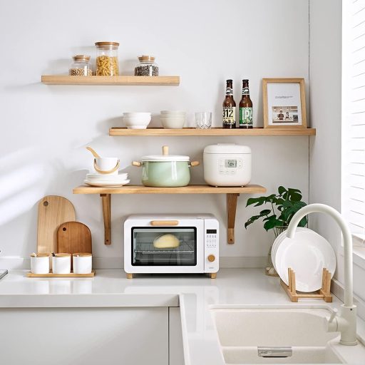 OAKERLAND 80 cm tölgy fali polc, lebegő fapolc otthonhoz, irodához, hálóhoz, nappalihoz