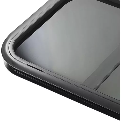 AQXREIGHT 700x300mm Lakóautó Csúszóablak Tempered Glass Fekete Alumínium Kerettel Szúnyoghálóval