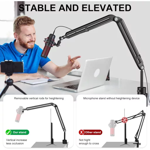 Aokeo AK-45 Mikrofon Állvány Blue Yeti, Snowball, HyperX QuadCast Kompatibilis