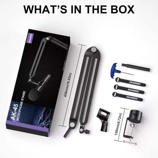 Aokeo AK-45 Mikrofon Állvány Blue Yeti, Snowball, HyperX QuadCast Kompatibilis
