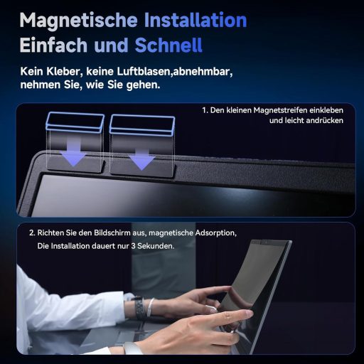 Protescreen 14 Inch Filtru de Confidențialitate Magnetic pentru Laptop 16:10 Filtru Lumină Albastră