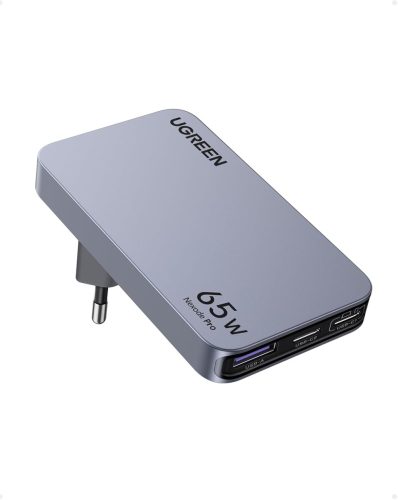 UGREEN Nexode Pro 65W USB-C GaN Töltő - 3 Portos Gyorstöltő MacBook, iPad, iPhone 16, Galaxy S24, Dell XPS Készülékekhez, EU/US/UK Csatlakoz