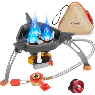   WADEO 7200W szélálló kemping gázfőzőhely piezo gyújtással és bután adapterrel