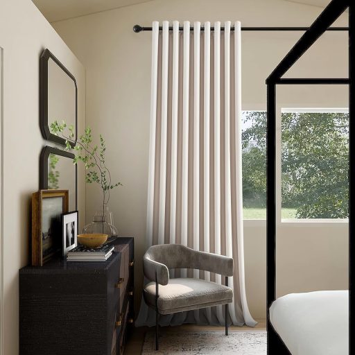 Perdele opace MRTREES bej, termoizolante, cu blocare a luminii, 240x140 cm