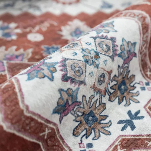 Vamcheer Vintage Szőnyeg 160x230cm Narancssárga Puha Mosható Szőrme Szőnyeg