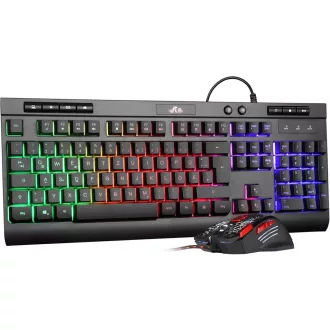   Rii RK900 Gamer Billentyűzet és Egér Szett - RGB Háttérvilágítás, Ergonomikus Kialakítás, QWERTZ, PC/Laptop/Xbox/PS4/PS5 Kompatibilis