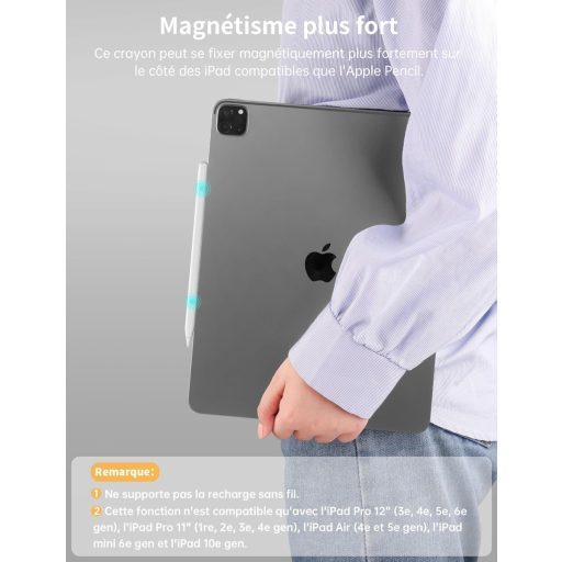MEKO iPad Stylus Toll Tenyérérzékelővel - Gyorstöltés, Dőlésérzékelés, Kompatibilis iPad Air 3-5, Mini 5-6, Pro 11/12.9 Modellekkel (2018-20