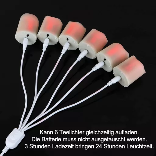 Yunsheng 12 ks RGB LED sviečok s diaľkovým ovládaním, časovačom a USB nabíjačkou