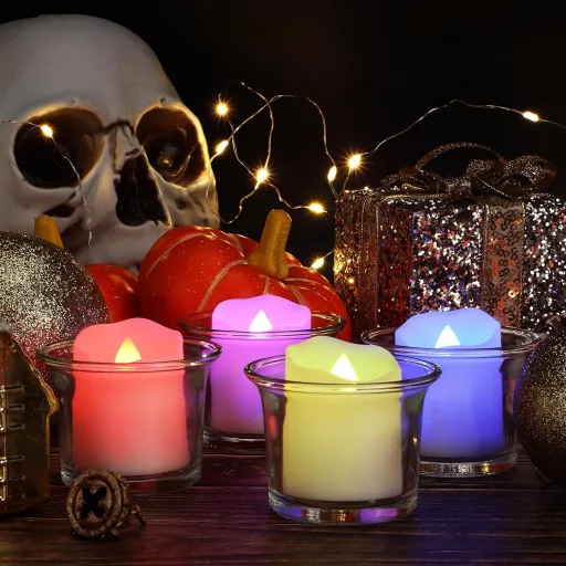 yunsheng 12 db RGB LED gyertya távirányítóval, időzítővel, USB töltővel