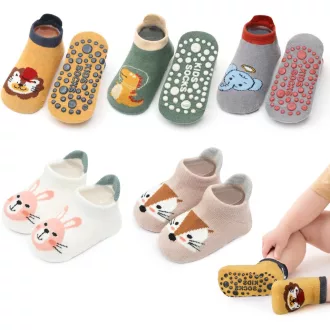   angelikashalala 5 pari čarapa za bebe s protukliznom podlogom, s uzorkom životinja, za djevojčice i dječake