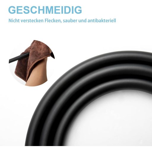 Furtun de duș OFFO 1,6m Universal, din PVC, pentru accesorii de baie și mașină de spălat, negru mat