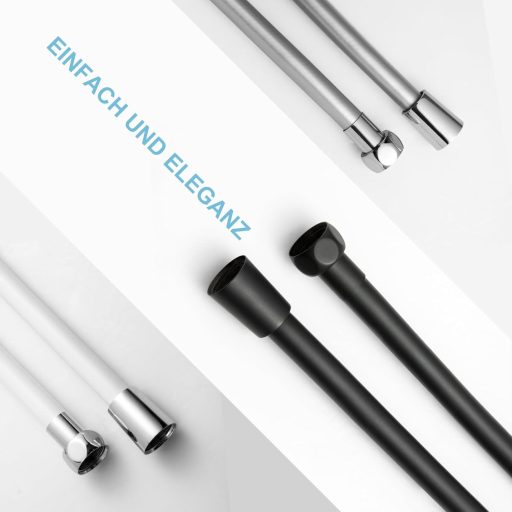 Furtun de duș OFFO 1,6m Universal, din PVC, pentru accesorii de baie și mașină de spălat, negru mat