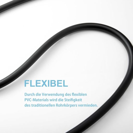 Furtun de duș OFFO 1,6m Universal, din PVC, pentru accesorii de baie și mașină de spălat, negru mat