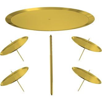   Súprava 4 zlatých adventných svietnikov YD, 7,5 cm kovový svietnik na adventný veniec