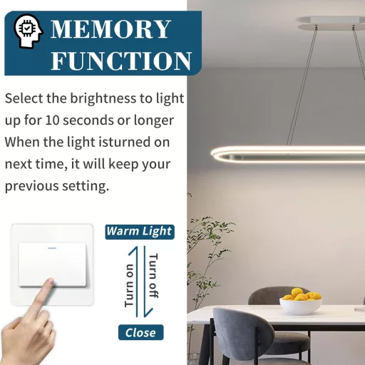Mikeru Modern Ovális Függőlámpa 110cm Dimmelhető Távirányítóval