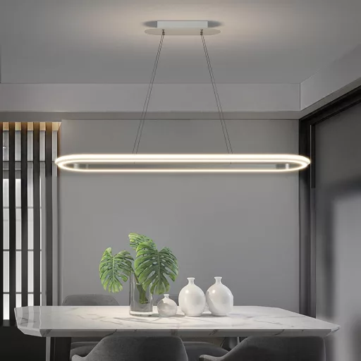Mikeru Modern Ovális Függőlámpa 110cm Dimmelhető Távirányítóval