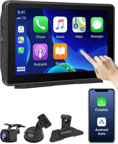 Apple CarPlay és Android Auto 7" érintőképernyős autórádió, dupla Bluetooth, tükrözés