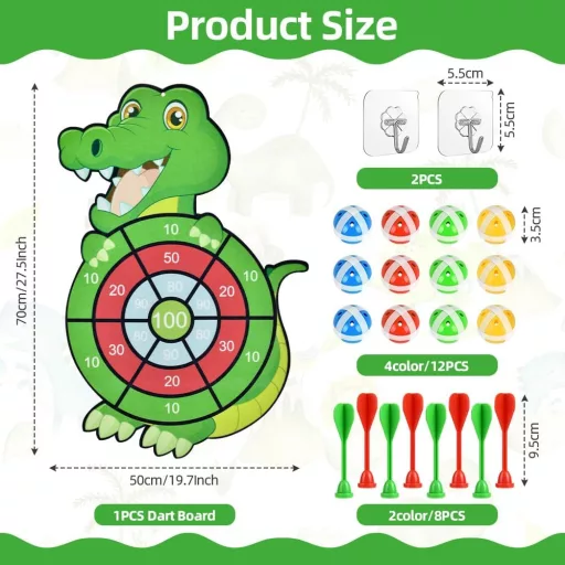 Vicloon Tépőzáras Dartjáték Gyerekeknek, Puha Labdás Dobójáték Beltérre és Kültérre