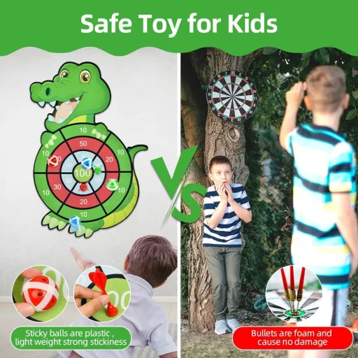 Vicloon Tépőzáras Dartjáték Gyerekeknek, Puha Labdás Dobójáték Beltérre és Kültérre